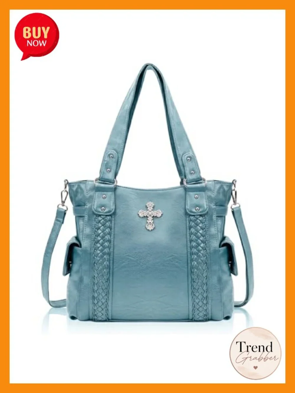 Faux Leather Western Hobo Bag with Crossbody Strap Large Tote
